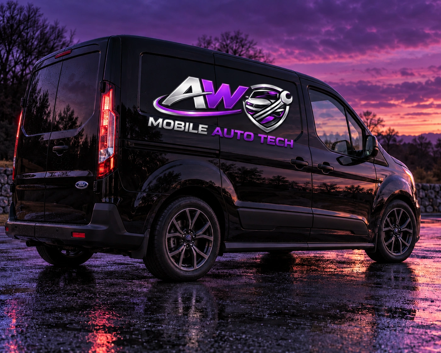 AW Mobile Auto Tech branded mobile mechanic van